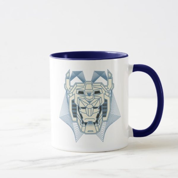 Voltron | Voltron Head Blue and White Outline Mug