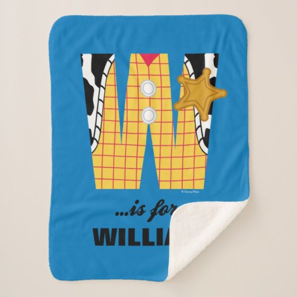 W is for Woody | Add Your Name Sherpa Blanket