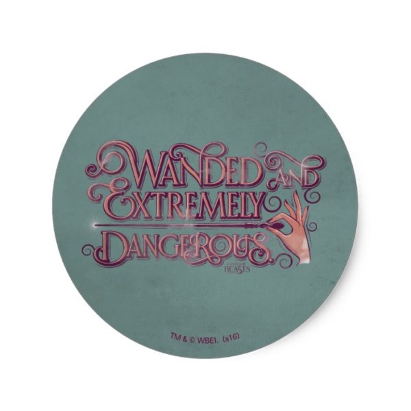 Wanded And Extremely Dangerous Graphic - Pink Classic Round Sticker