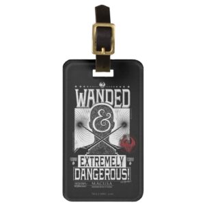 Wanded & Extremely Dangerous Wanted Poster - White Luggage Tag