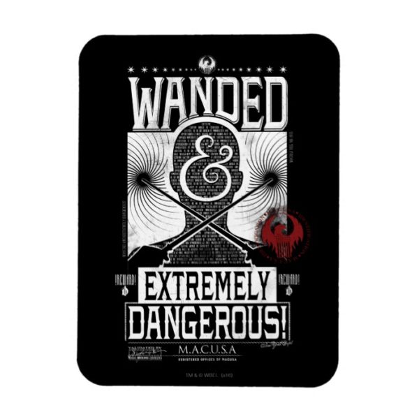 Wanded & Extremely Dangerous Wanted Poster - White Magnet
