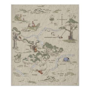 Winnie the Pooh | 100 Acre Wood Map Poster