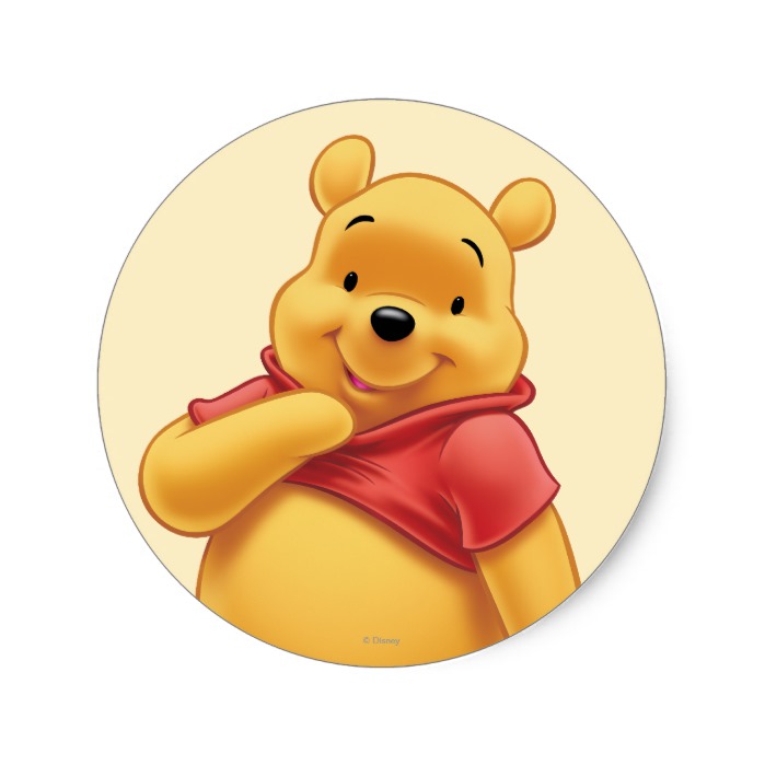 Winnie the Pooh 8 Classic Round Sticker - Custom Fan Art