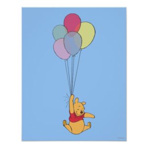 Winnie the Pooh and Balloons Poster