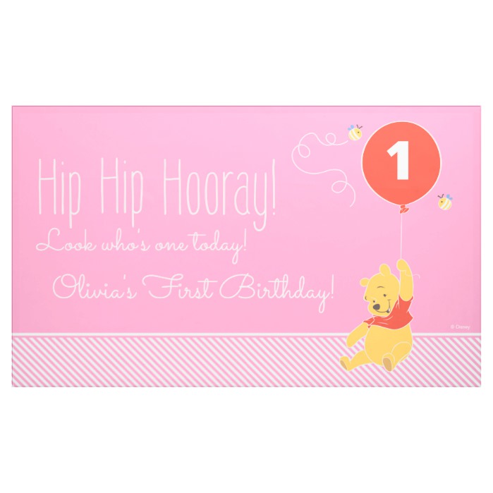 WINNIE THE POOH PARTY BANNER FIRST BIRTHDAY