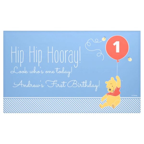 Winnie the Pooh Balloon | Boy - First Birthday Banner