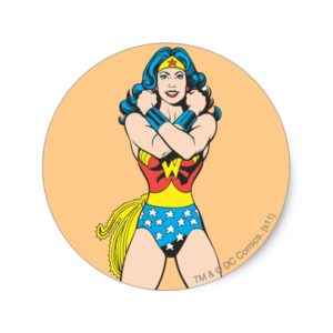Wonder Woman Arms Crossed Classic Round Sticker