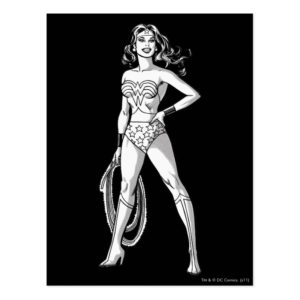 Wonder Woman Black & White Pose Postcard