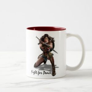 Wonder Woman Blocking With Bracelets Two-Tone Coffee Mug