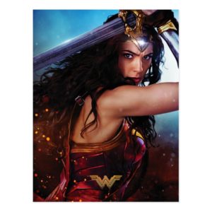 Wonder Woman Blocking With Sword Postcard