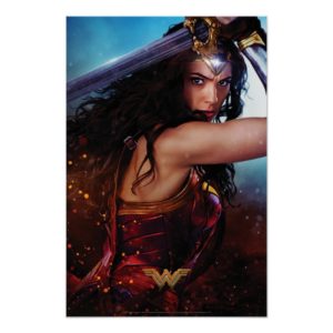 Wonder Woman Blocking With Sword Poster