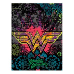 Wonder Woman Brick Wall Collage Postcard