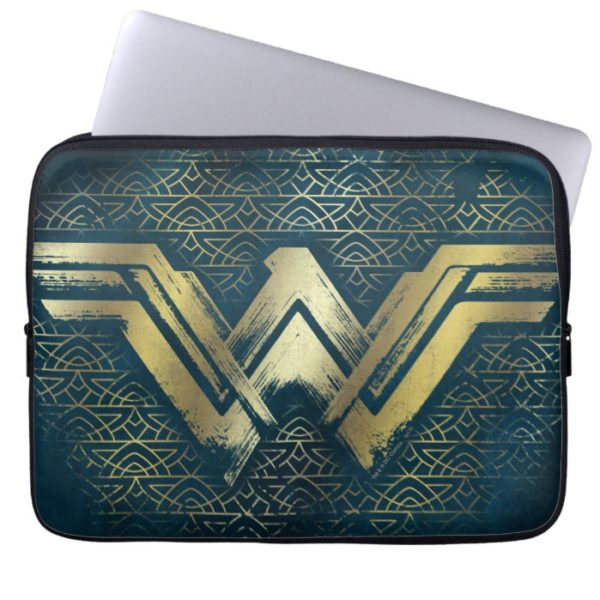 Wonder Woman Brushed Gold Symbol Computer Sleeve
