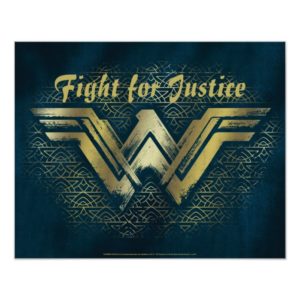 Wonder Woman Brushed Gold Symbol Poster