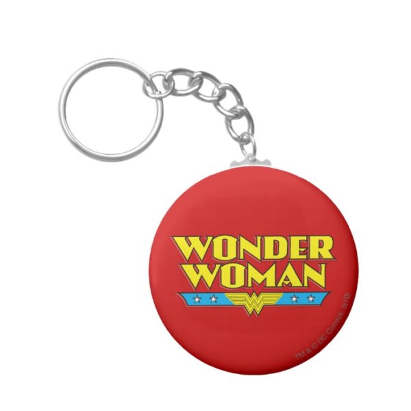 Wonder Woman Name and Logo Keychain