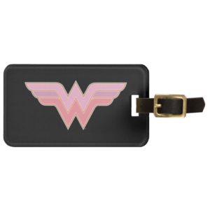 Wonder Woman Pink and Orange Mesh Logo Luggage Tag