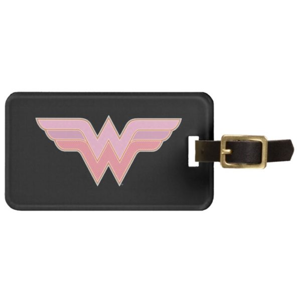Wonder Woman Pink and Orange Mesh Logo Luggage Tag