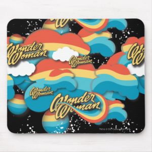 Wonder Woman Rainbow Clouds Pattern Mouse Pad