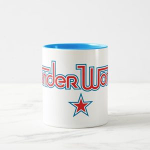 Wonder Woman Red and Blue Star Logo Two-Tone Coffee Mug