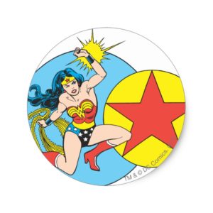 Wonder Woman Red Star Classic Round Sticker
