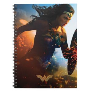 Wonder Woman Running on Battlefield Notebook