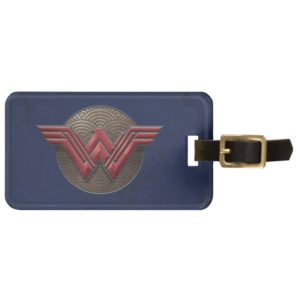 Wonder Woman Symbol Over Concentric Circles Luggage Tag