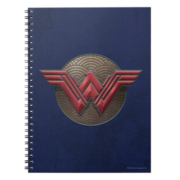 Wonder Woman Symbol Over Concentric Circles Notebook
