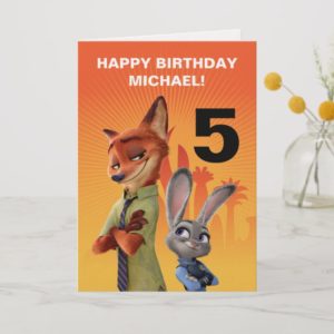 Zootopia Birthday Card