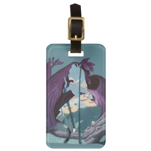 Alice Daisy Field Silhouette in Tulgey Woods Luggage Tag