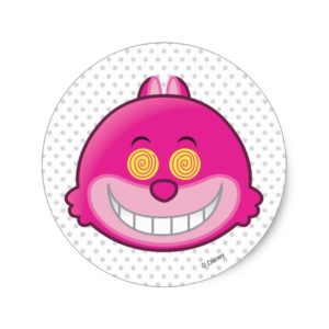 Alice in Wonderland | Cheshire Cat Emoji Classic Round Sticker
