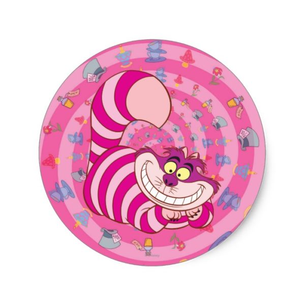 Alice in Wonderland | Cheshire Cat Smiling Classic Round Sticker