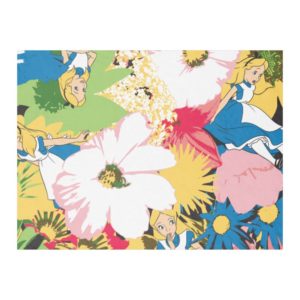 Alice in Wonderland Floral Pattern Fleece Blanket