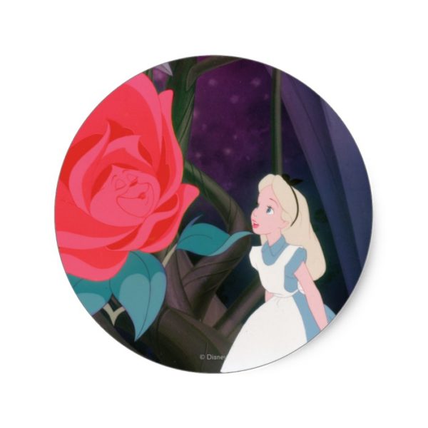 Alice in Wonderland Garden Flower Film Still Classic Round Sticker