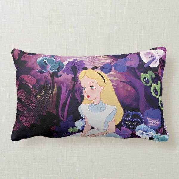 Alice in Wonderland Garden Flowers Film Still Lumbar Pillow