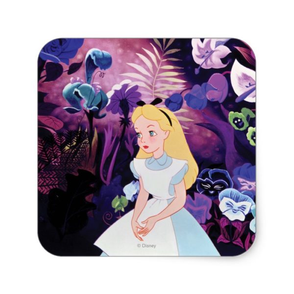 Alice in Wonderland Garden Flowers Film Still Square Sticker