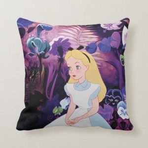 Alice in Wonderland Garden Flowers Film Still Throw Pillow