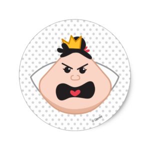 Alice in Wonderland | Queen of Hearts Emoji Classic Round Sticker