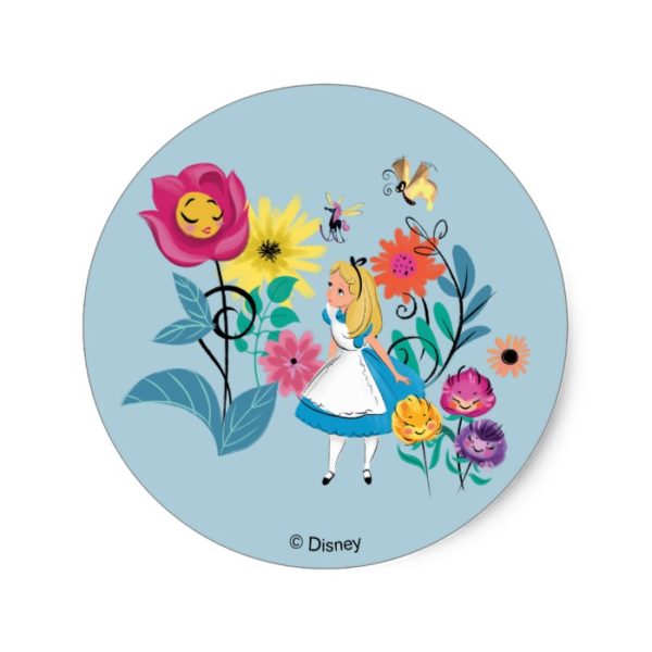 Alice in Wonderland | The Wonderland Flowers Classic Round Sticker
