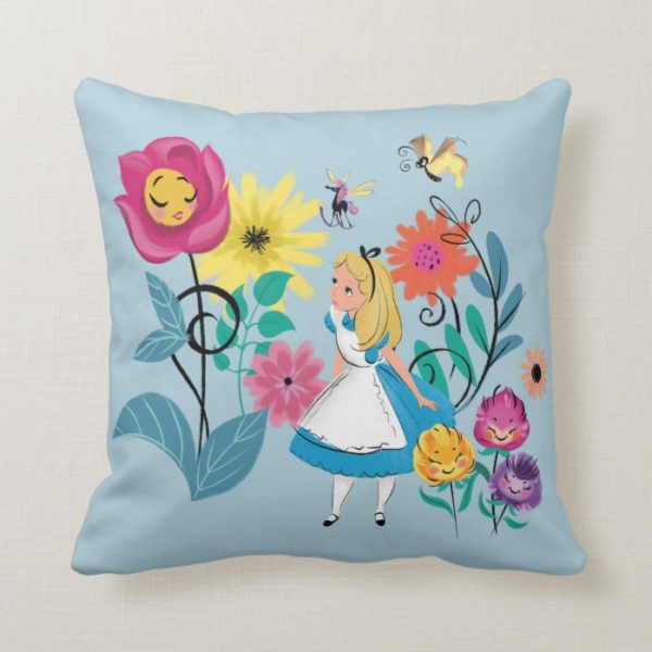 Alice in Wonderland | The Wonderland Flowers Throw Pillow