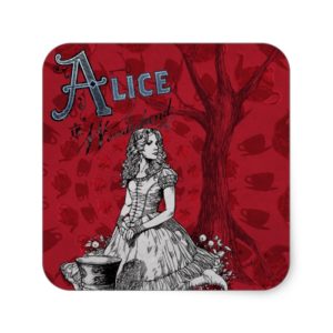 Alice in Wonderland - Tim Burton Square Sticker