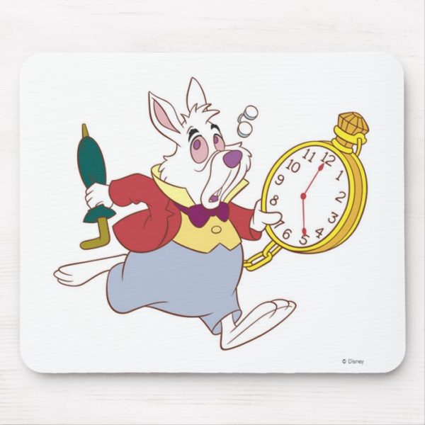 Alice in Wonderland's White Rabbit Running Disney Mouse Pad