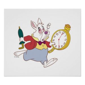 Alice in Wonderland's White Rabbit Running Disney Poster