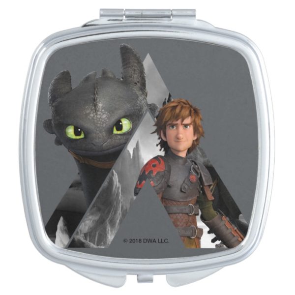 Alpha Dragon Toothless & Hiccup Compact Mirror