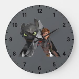 Alpha Dragon Toothless & Hiccup Large Clock