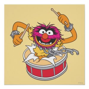 Animal Crashing Through Drums Poster