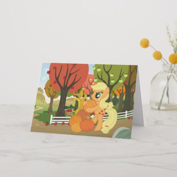 Applejack with Pumpkins Card