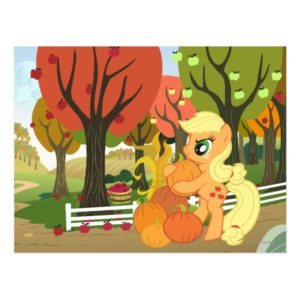 Applejack with Pumpkins Postcard