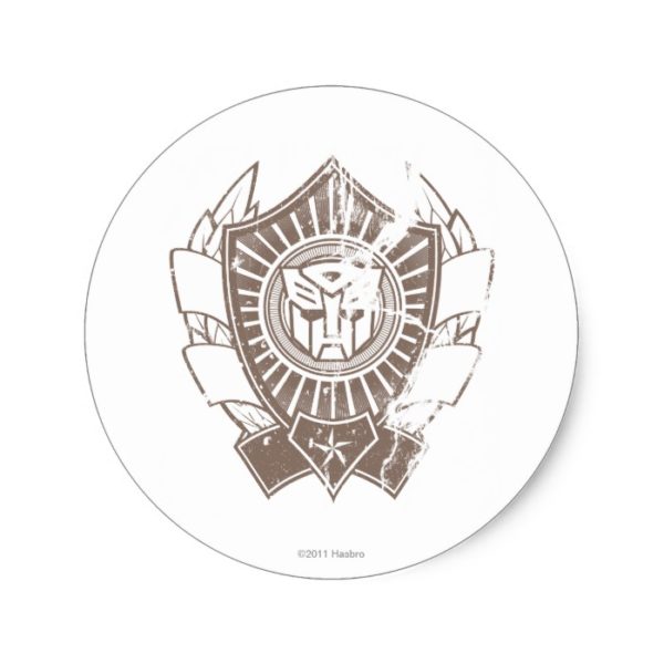 Autobot Distressed Badge 2 Classic Round Sticker