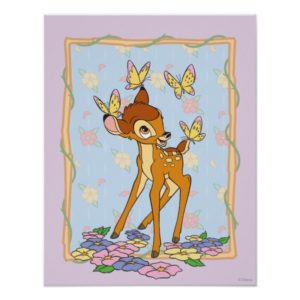 Bambi and Butterflies Poster