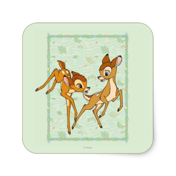 Bambi and Faline Square Sticker